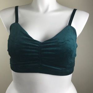 Green velvet bralette